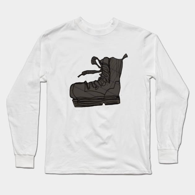 Gray Doodle Boot Long Sleeve T-Shirt by deus099